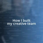 How I built my creative team