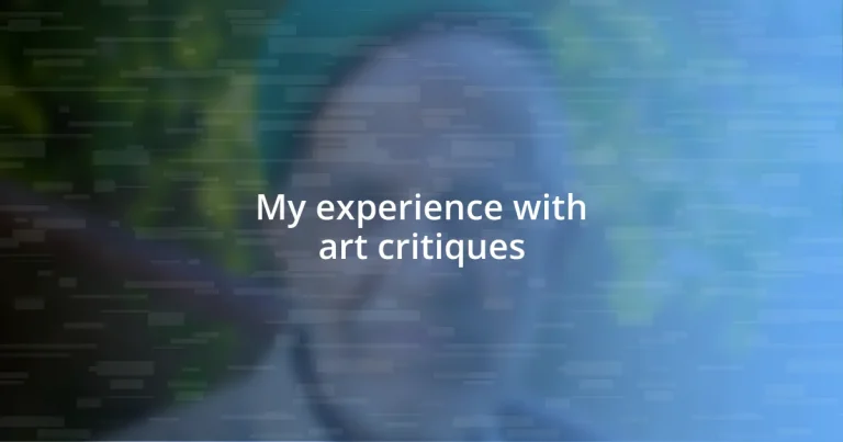 My experience with art critiques